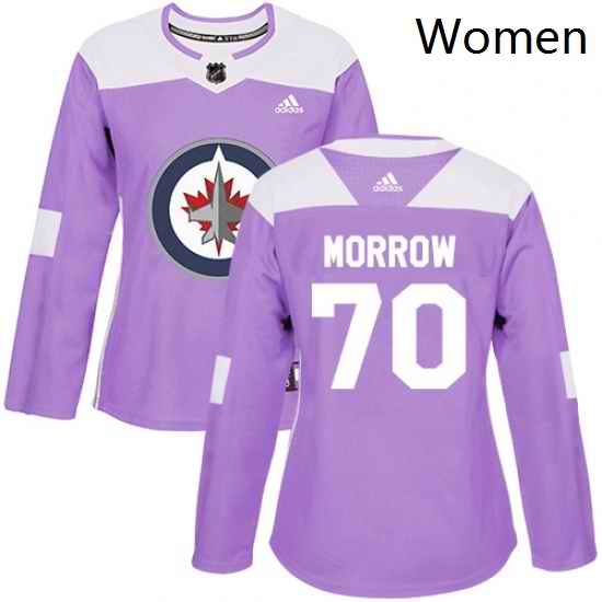 Womens Adidas Winnipeg Jets 70 Joe Morrow Authentic Purple Fights Cancer Practice NHL Jersey